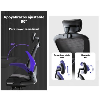SILLA ESCRITORIO LUBABYCAS W901 ACERO INOXIDABLE GRIS CON APOYA CABEZA - 5