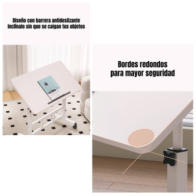 ESCRITORIO PLEGABLE HATCH 80X40CM CON BARRERA ANTIDESLIZANTE - 6