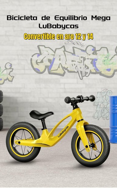 BICICLETA DE EQUILIBRIO CONVERTIBLE ARO 12 Y 14 NEGRA - 2