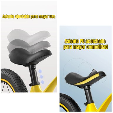 BICICLETA DE EQUILIBRIO CONVERTIBLE ARO 12 Y 14 NEGRA - 6