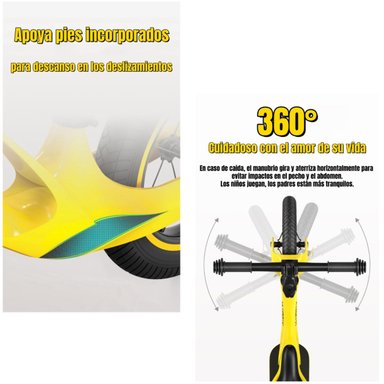 BICICLETA DE EQUILIBRIO CONVERTIBLE ARO 12 Y 14 NEGRA - 7