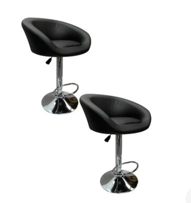 SILLAS BAR AMERICANA ECOCUERO NEGRAS PACK TABURETE - 1