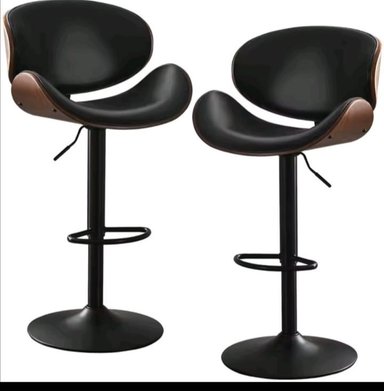PACK 2 SILLAS BAR TABURETE MADERA PU EN COLOR NEGRO/EN COLOR NEGRO CISNE - 1