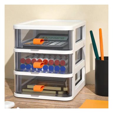 ORGANIZADOR DE PLASTICO PARA MESA ESCRITORIO O BAÑO BLANCO - 1