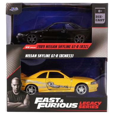 JUGUETE PACK 2 AUTOS RAPIDOS Y FURIOSOS SKYLINE 1:32 - 1