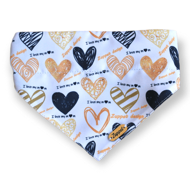 BANDANA PARA MASCOTAS DISEÑO HEARTS OF GOLD - 1