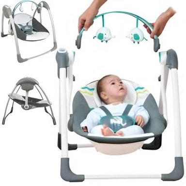 SILLA ACTUAL MECEDORA BEBÉS CON ASIENTO RECLINABLE VERDE CLARO - 3