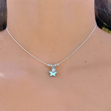COLLAR ANDREA COGGIOLA JOYAS PLATA FINA 925 CHOKER ESTRELLA BOLAS CIRCÓN - 3