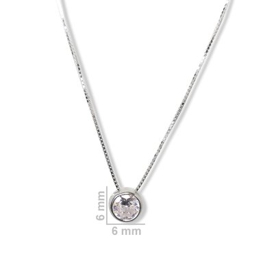 COLLAR ANDREA COGGIOLA JOYAS PLATA FINA 925 CIRCÓN 6MM PUNTO DE LUZ CADENA VENECIANA - 2