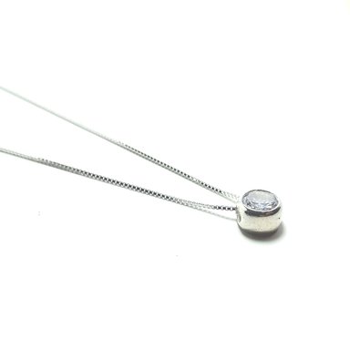 COLLAR ANDREA COGGIOLA JOYAS PLATA FINA 925 CIRCÓN 6MM PUNTO DE LUZ CADENA VENECIANA - 3