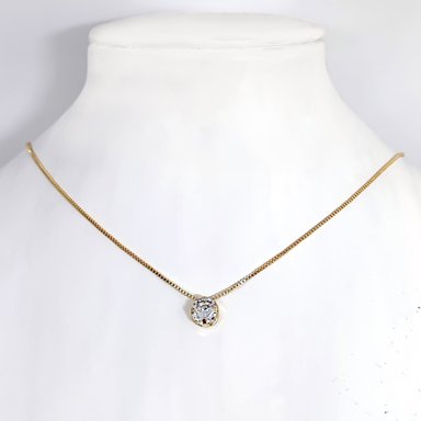 COLLAR ANDREA COGGIOLA JOYAS ENCHAPADO ORO 18K PUNTO DE LUZ 7MM - 1