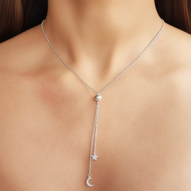 COLLAR ANDREA COGGIOLA JOYAS PLATA FINA 925 ABIGAIL LUNA ESTRELLITA - 3