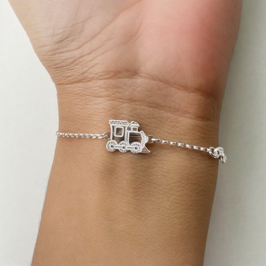 PULSERA ANDREA COGGIOLA JOYAS BEBÉ TREN PLATA FINA 925 - 2