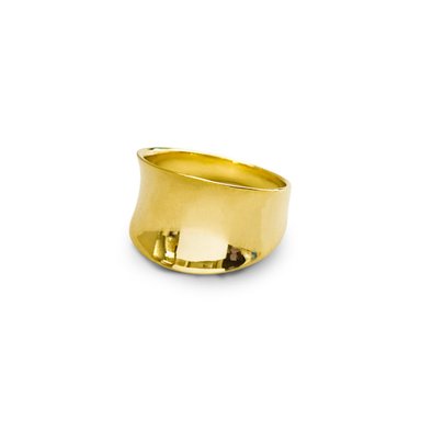 ANILLO ANDREA COGGIOLA JOYAS ENCHAPADO ORO 18K LORENA CÓNCAVO LISO - 1