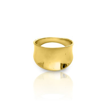 ANILLO ANDREA COGGIOLA JOYAS ENCHAPADO ORO 18K LORENA CÓNCAVO LISO - 2