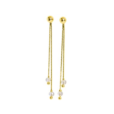 AROS JOSEFA LARGOS CRISTAL ENCHAPADO ORO 18K - 1