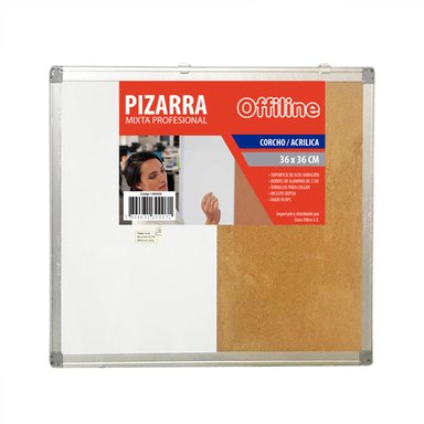 PIZARRA MIXTA CORCHO / BLANCA 36X36CM - 1