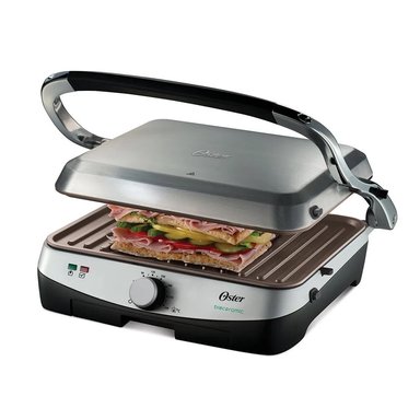 PARRILLA OSTER Y PANINI ELÉCTRICA APERTURA 180° BIOCERAMIC CKSTPA4881 - 1