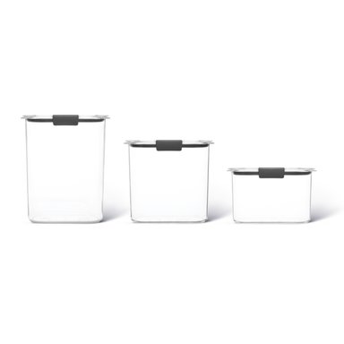 SET DE 3 CONTENEDORES HERMÉTICOS RUBBERMAID BRILLIANCE DE 1.8 L, 2.8 L Y 3.7 L - 2