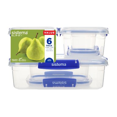 SET DE 6 CONTENEDORES HERMÉTICOS SISTEMA KLIP IT PLUS - 1