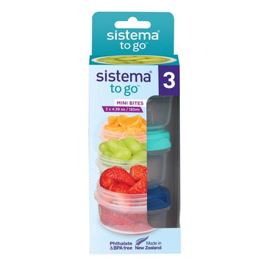 PACK 3 CONTENEDORES HERMÉTICOS 130 ML MINI SNACKS SISTEMA® TO GO - 1