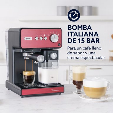 CAFETERA AUTOMATICA OSTER PRIMALATTE ROJA BVSTEM6604R - 6