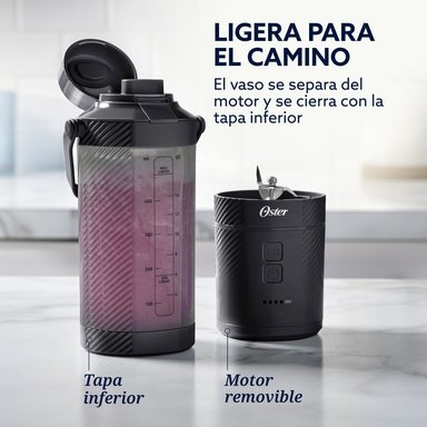LICUADORA OSTER PORTATIL 590 ML RECARGABLE NEGRO BLSTGFPB20 - 8