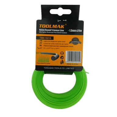 HILO NYLON P/ ORILLADORA PARA PASTO 1.5MM X 24 MTS TOOLMAK TMK19215 - 1