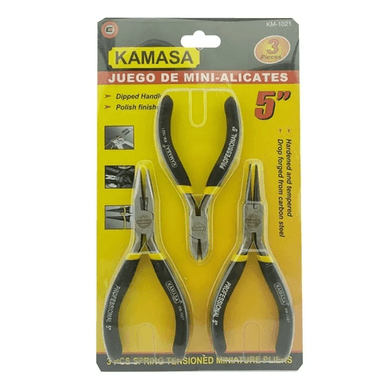 SET KIT JUEGO DE MINI ALICATES 5 PULGADAS 3 PIEZAS KAMASA KM1021 - 1