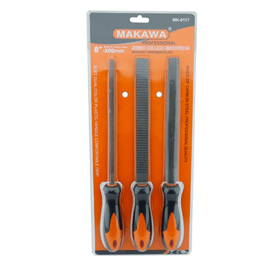 JUEGO DE LIMAS ESCOFINAS PARA MADERA 8 PULGADAS 3 PIEZAS MAKAWA MK0117 - 1