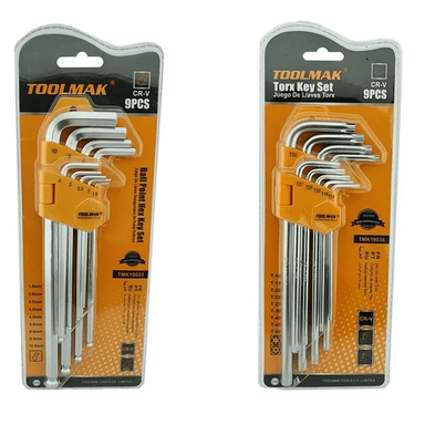 SET DE JUEGO DE LLAVES ALLEN HEXAGONAL Y ESTRELLA TOOLMAK - 1