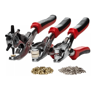 SET ALICATES SACABOCADO 3 PIEZA PRENSAS OJETILLOS TOOLMAK TMK19653 - 2