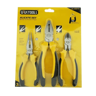 SET KIT JUEGO DE ALICATES 3 PIEZAS UYUSTOOLS AL3SD15 - 1