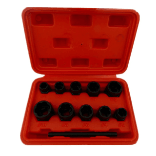 KIT SET DADOS EXTRACTOR PARA TUERCA PERNOS RODADOS 10 PIEZAS - 1