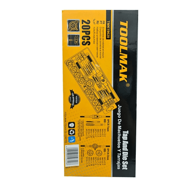 SET KIT JUEGO DE TERRAJAS MACHO Y HEMBRA 20 PIEZAS TOOLMAK TMK19620 - 2