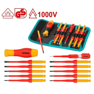 KIT JUEGO DESTORNILLADORES PRECISION AISLADOS 12 PIEZAS TOTAL THKISD1201 - 2
