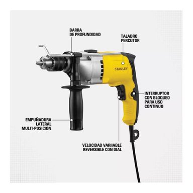 TALADRO PERCUTOR STANLEY 800 W +CAJA HERRAMIENTAS -ACCESORIOS - 7
