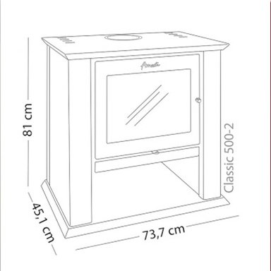 ESTUFA A LEÑA CLASSIC 500 ROJO ITALIANO AMESTI + KIT - 9