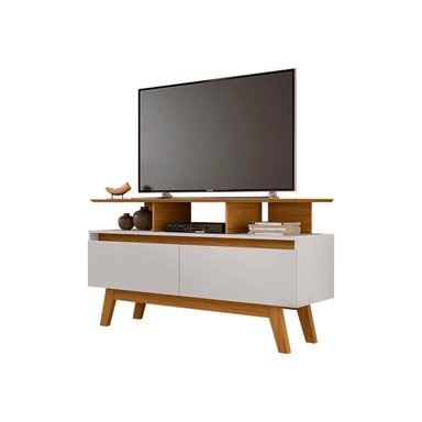 RACK TV HOGA RUBÍ 1.2 MDP CANELA 50' BLANCO INVIERNO - 1