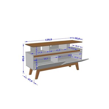 RACK TV HOGA RUBÍ 1.2 MDP CANELA 50' BLANCO INVIERNO - 3