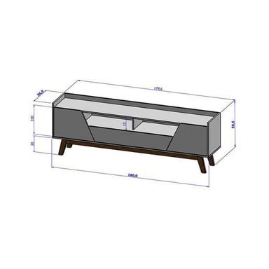 RACK TV FLORENCIA 70 PULGADAS NEGRO NATURAL - 3