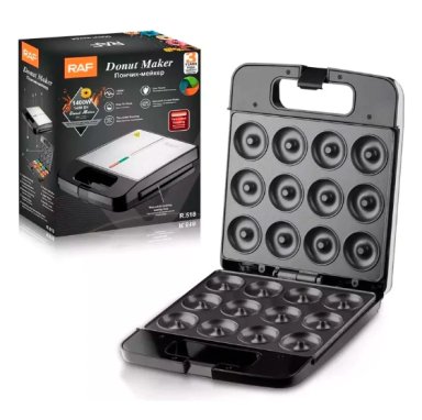 MAQUINA PARA MINI DONAS ANGELES DEL HOGAR RAF R518 ANTIADHERENTE 12PCS - 1