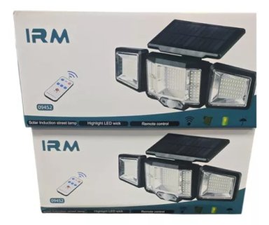 FOCO FAROLA LED SOLAR SENSOR DE MOVIMIENTO 3 CABEZALES - 2