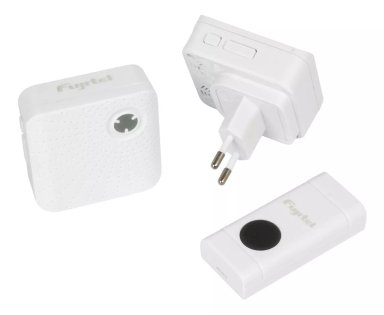 TIMBRE INALAMBRICO FUJITEL DOBLE RECEPTOR 180 METROS BLANCO - 1