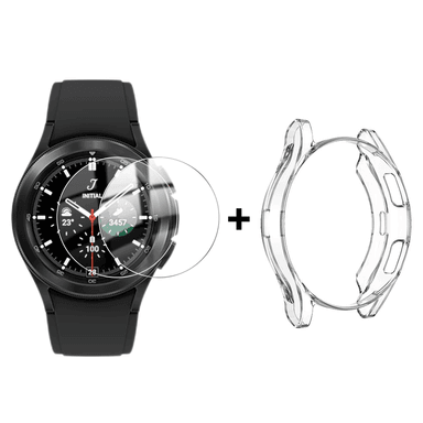 PROTECTOR GLOBAL MOVIL MR + 2 LAMINAS HIDROGEL PARA SAMSUNG WATCH 4 CLASSIC 42MM TRANS - 1