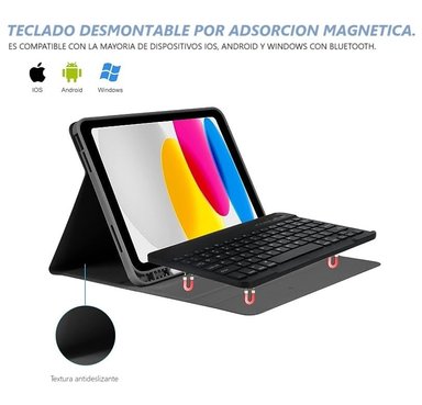 CARCASA FUNDA GLOBAL MOVIL MR CON TECLADO PARA IPAD AIR 6 11 2024 / NEGRO - 4