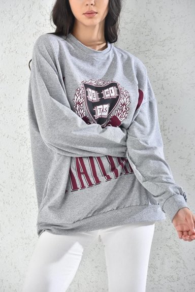 POLERON CASUAL MUJER GRIS - 2