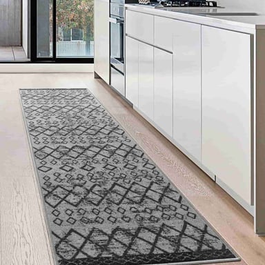 ALFOMBRA MROTTO ANTIDESLIZANTE CONTEMPORÁNEA MODERNA ALFODIA PASILLO GRIS 60 X 550 CM - 1