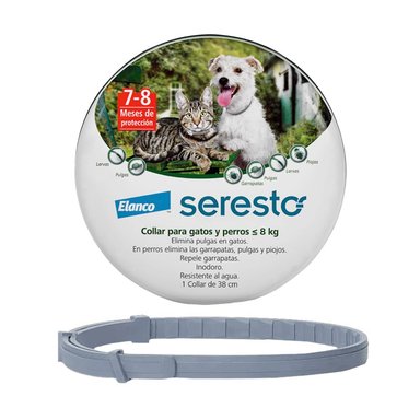 SERESTO COLLAR ANTIPULGAS GARRAPATAS PERROS Y GATOS HASTA 8 KG - 1
