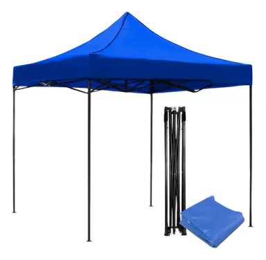 TOLDO PLEGABLE 3 X 3 METROS IMPERMEABLE COLOR AZUL TERRAZA - 1